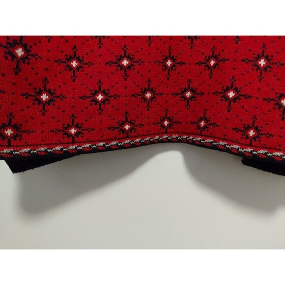 Icelandic Design Full Zip Wool Sweater Jacket Lined Red & Black XL - Picture 9 of 10